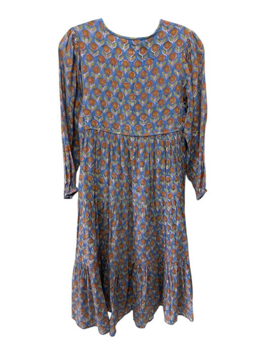 India Collection Emerson Fry Size XS Blue, Orange & Green Organic Cotton Dress Blue, Orange & Green / XS