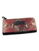 Longchamp Red & Brown Embossed Leather Zip Top Snake Continental Wallets Red & Brown