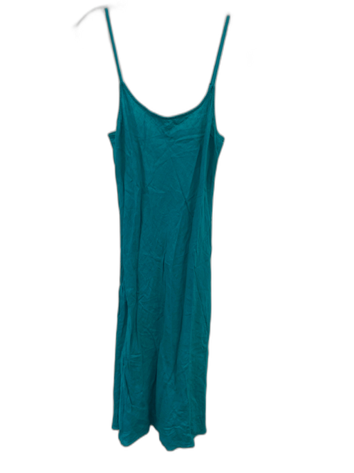 J Crew Size 4 Teal Blue Linen Spaghetti Strap Below Knee slip dress Dress Teal Blue / 4
