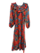 Ulla Johnson Size 0 Orange, Blue, Pink Cotton Long puff sleeve Maxi Dress Orange, Blue, Pink / 0