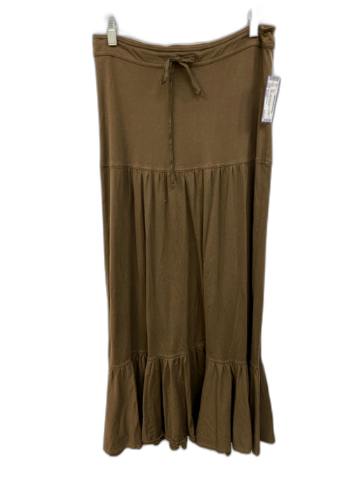 Peruvian Connection Size Small Dark Cotton Blend Drawstring Waist Tiered Skirt Dark / Small