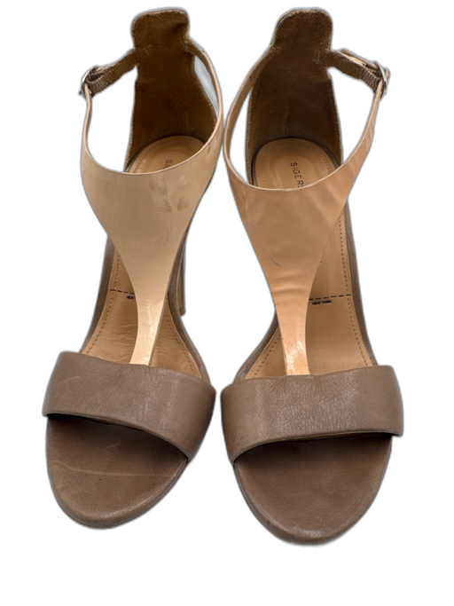 Sigerson Morrison Shoe Size 6 Tan & brown Leather open toe Color Block Pumps Tan & brown / 6