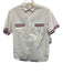 Billy Reid Size L White, Red & Blue Cotton Solid Buttons Men's Short Sleeve White, Red & Blue / L
