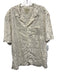 Madewell Size L White & Gray Linen All Over Print Buttons Men's Short Sleeve White & Gray / L
