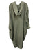 Alessandro Miele Size One Size Sage green Linen Long Sleeve Hood Paneled Dress Sage green / One Size