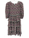 English Factory Size XS Pink, Green, Yellow Polyester Long Sleeve Floral Dress Pink, Green, Yellow / XS