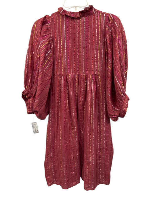 Never a Wallflower Size XL Red, Pink, Yellow Cotton Blend Long Sleeve Dress Red, Pink, Yellow / XL