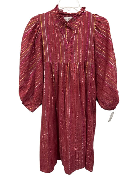 Never a Wallflower Size XL Red, Pink, Yellow Cotton Blend Long Sleeve Dress Red, Pink, Yellow / XL