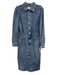 Rails Size Small Medium Wash Cotton Denim Half Button Pockets Collar Maxi Dress Medium Wash / Small