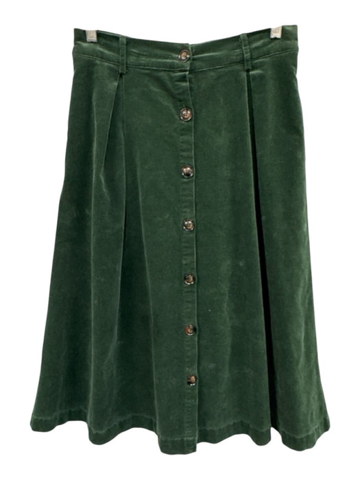skies are blue Size XS Green Elastic Waist Button Front Corduroy Midi Skirt Green / XS