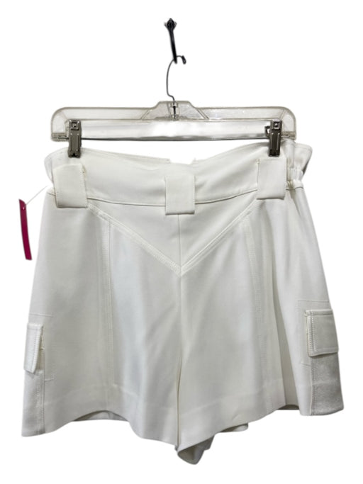 Derek Lam 10 Crosby Size 6 White Triacetate Blend Elastic Waist Pockets Shorts White / 6