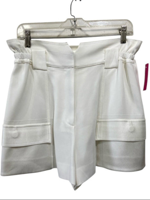 Derek Lam 10 Crosby Size 6 White Triacetate Blend Elastic Waist Pockets Shorts White / 6
