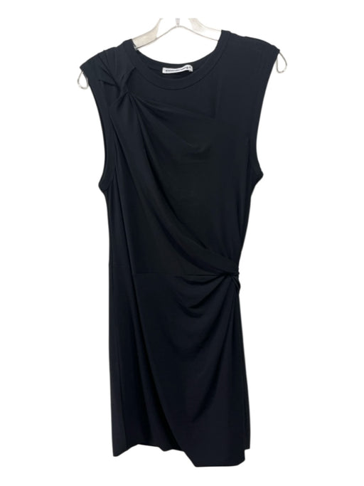 Alexander Wang .T Size Large Black Sleeveless Crew Neck Side Twist Dress Black / Large