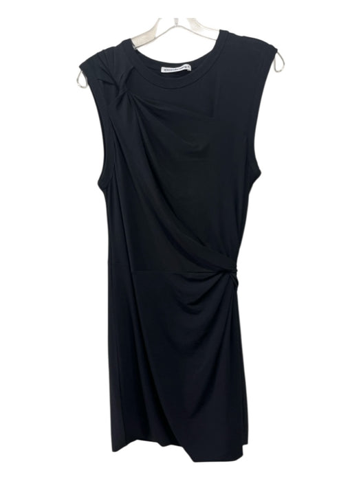 Alexander Wang .T Size Large Black Sleeveless Crew Neck Side Twist Dress Black / Large
