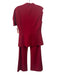 Trina Turk Size 6 / 8 Dark Red Polyester Shoulder Detail Cap Sleeve Pant Set Dark Red / 6 / 8