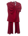Trina Turk Size 6 / 8 Dark Red Polyester Shoulder Detail Cap Sleeve Pant Set Dark Red / 6 / 8