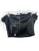 Aqua Size L Black Faux Leather Feather Trim Back Zip Strapless Top Black / L