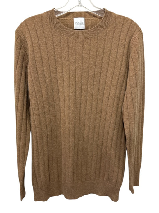Madeleine Thompson Size Small Tan Brown Cashmere Ribbed Crew Neck Sweater Tan Brown / Small