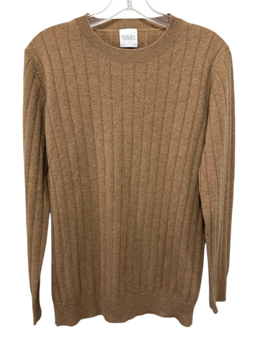 Madeleine Thompson Size Small Tan Brown Cashmere Ribbed Crew Neck Sweater Tan Brown / Small