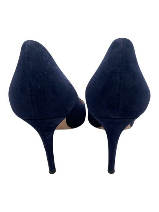 Gianvito Rossi Shoe Size 8 Navy Blue Suede Pointed Toe Pumps Navy Blue / 8