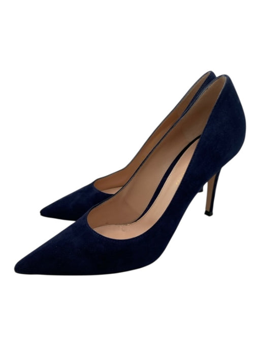 Gianvito Rossi Shoe Size 8 Navy Blue Suede Pointed Toe Pumps Navy Blue / 8