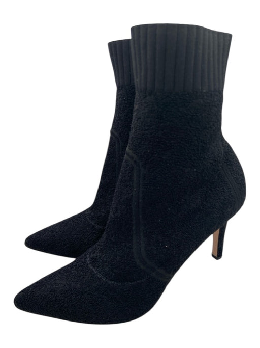 Gianvito Rossi Shoe Size 38.5 Black Terry Cloth Ribbed Detail Pump Booties Black / 38.5