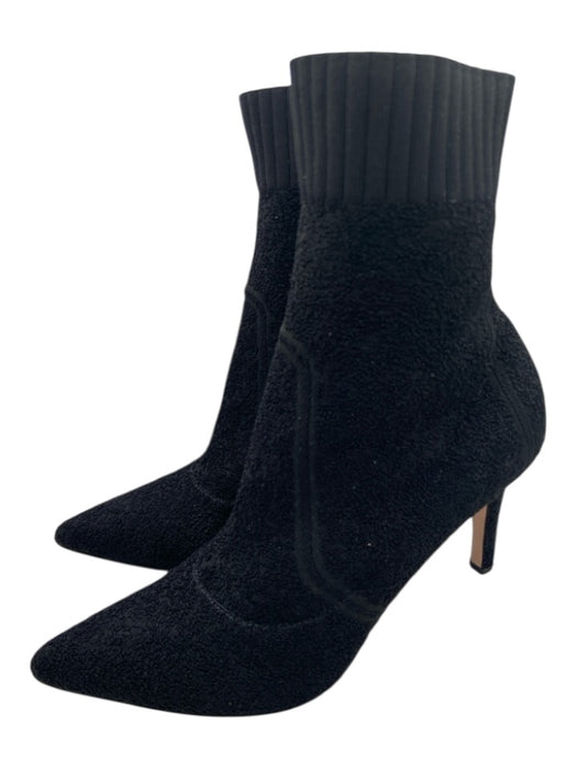 Gianvito Rossi Shoe Size 38.5 Black Terry Cloth Ribbed Detail Pump Booties Black / 38.5
