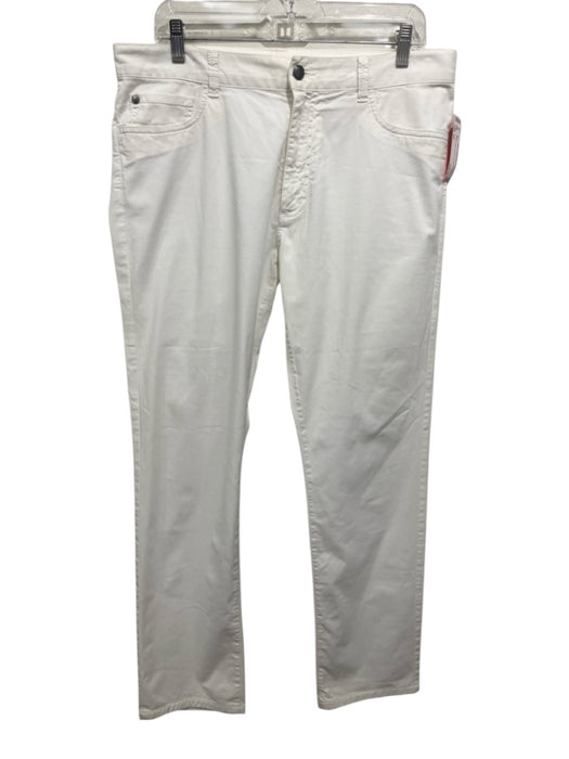 Canali Size 54 White Cotton Zip Fly Men's Pants White / 54