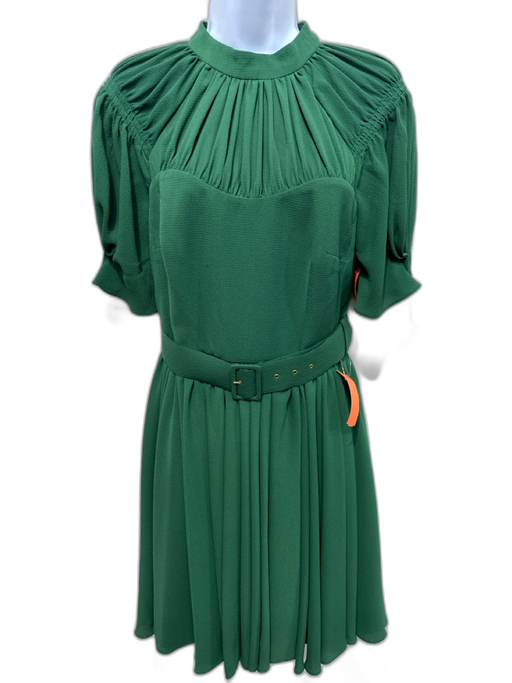 Emilia Wickstead Size 8 Hunter Green Polyester Short Sleeve high neck Dress Hunter Green / 8