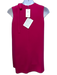 Oscar de la Renta Size 8 Fuchsia Virgin Wool Sleeveless Bow Shoulder Shift Dress Fuchsia / 8