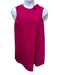 Oscar de la Renta Size 8 Fuchsia Virgin Wool Sleeveless Bow Shoulder Shift Dress Fuchsia / 8