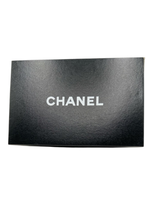 Chanel Shoe Size 39 Black & Gold Patent Leather Strappy Charm Logo Sandals Black & Gold / 39