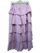English Factory Size S Pink Cotton Elastic Waist Tie Waist Tiered Maxi Skirt Pink / S