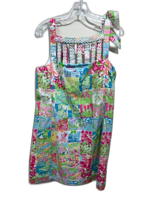 Lilly Pulitzer Size 10 Pink, Green & Multi Print Cotton Sleeveless Dress Pink, Green & Multi Print / 10