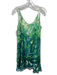 Cabi Size XS Green & Light Green Polyester Sleeveless Water Color Leaves Dress Green & Light Green / XS
