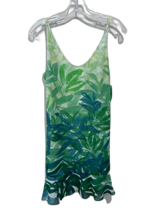 Cabi Size XS Green & Light Green Polyester Sleeveless Water Color Leaves Dress Green & Light Green / XS