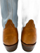 Miron Crosby Shoe Size 11 Baby Blue & Tan Leather Color Block Stacked Heel Boots Baby Blue & Tan / 11