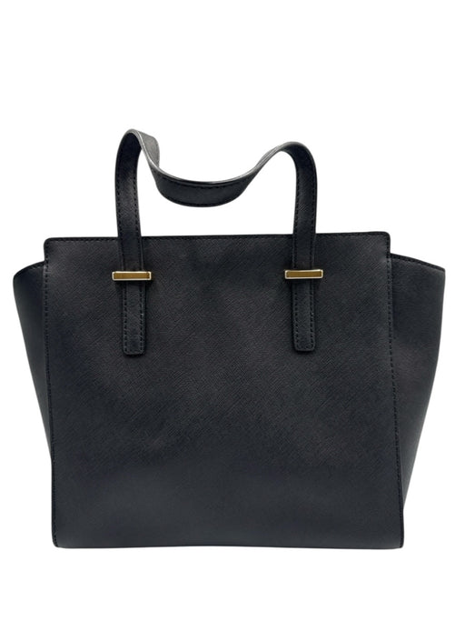 Kate Spade Black Saffiano Leather Logo Zip Top Square Shape Top Handle Bag Black / Medium