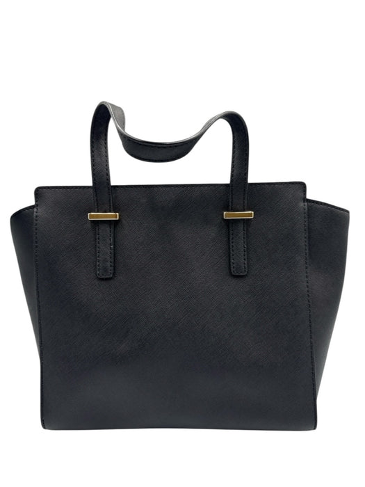Kate Spade Black Saffiano Leather Logo Zip Top Square Shape Top Handle Bag Black / Medium