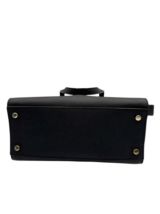 Kate Spade Black Saffiano Leather Logo Zip Top Square Shape Top Handle Bag Black / Medium