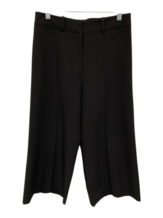 Milly Size 6 Black Polyester Blend Trouser Pintuck Front Hook & Zip Fly Pants Black / 6