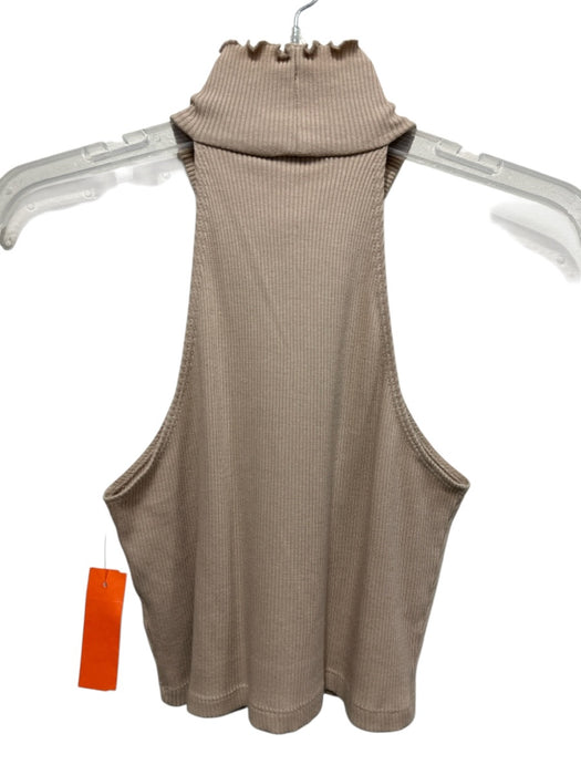 The Range Size S Beige Tencel Blend Elastic Waistband Ribbed Knit Midi Skirt Set Beige / S
