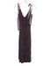 Free-est Size Small Purple Cotton Sleeveless Striped Tie Strap Shirred Dress Purple / Small