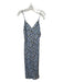 L'agence Size 2 Baby Blue & Multi Silk Spaghetti Strap Cheetah Abstract Dress Baby Blue & Multi / 2