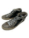 Golden Goose Shoe Size 40 / 9.5 Gray & Silver Leather Lace Up Zip Side Sneakers Gray & Silver / 40 / 9.5