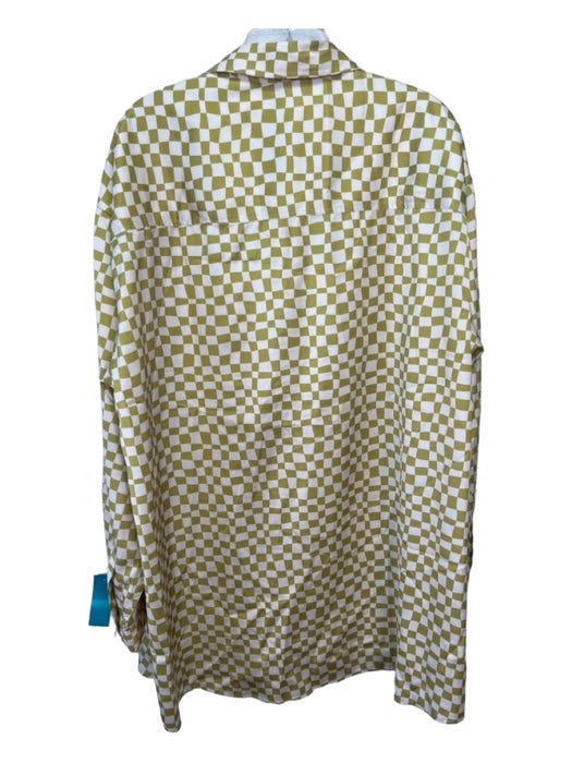 Blanca Size XS/S Yellow & Cream Polyester Long Sleeve Checkered Dress Yellow & Cream / XS/S