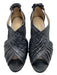 Valentino Garavani Shoe Size 39.5 Black Leather Peep Toe Gathered Cutout Pumps Black / 39.5