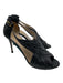 Valentino Garavani Shoe Size 39.5 Black Leather Peep Toe Gathered Cutout Pumps Black / 39.5