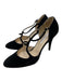 Oscar De La Renta Shoe Size 40 Black Suede Almond Toe T Strap Buckle Pumps Black / 40