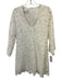Cara Cara Size S White Cotton Floral Embroidered Long Sleeve V Neck Dress White / S